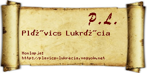 Plávics Lukrécia névjegykártya